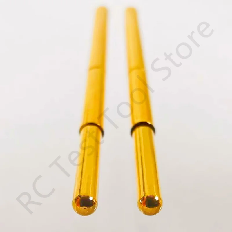 100PCS PA125-J Spring Test Probe PA125-J1 Test Pin Pogo Pin P125-J1 P125-J PCB Test Tool 1.7/2.02/33.35mm Gold Needle Round Tip