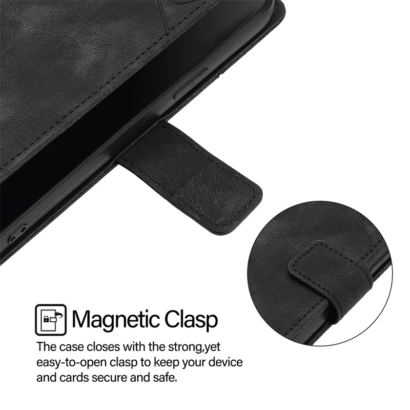Leather Flip Wallet Case with Card Pocket and Magnetic Closure - Elegant Protection