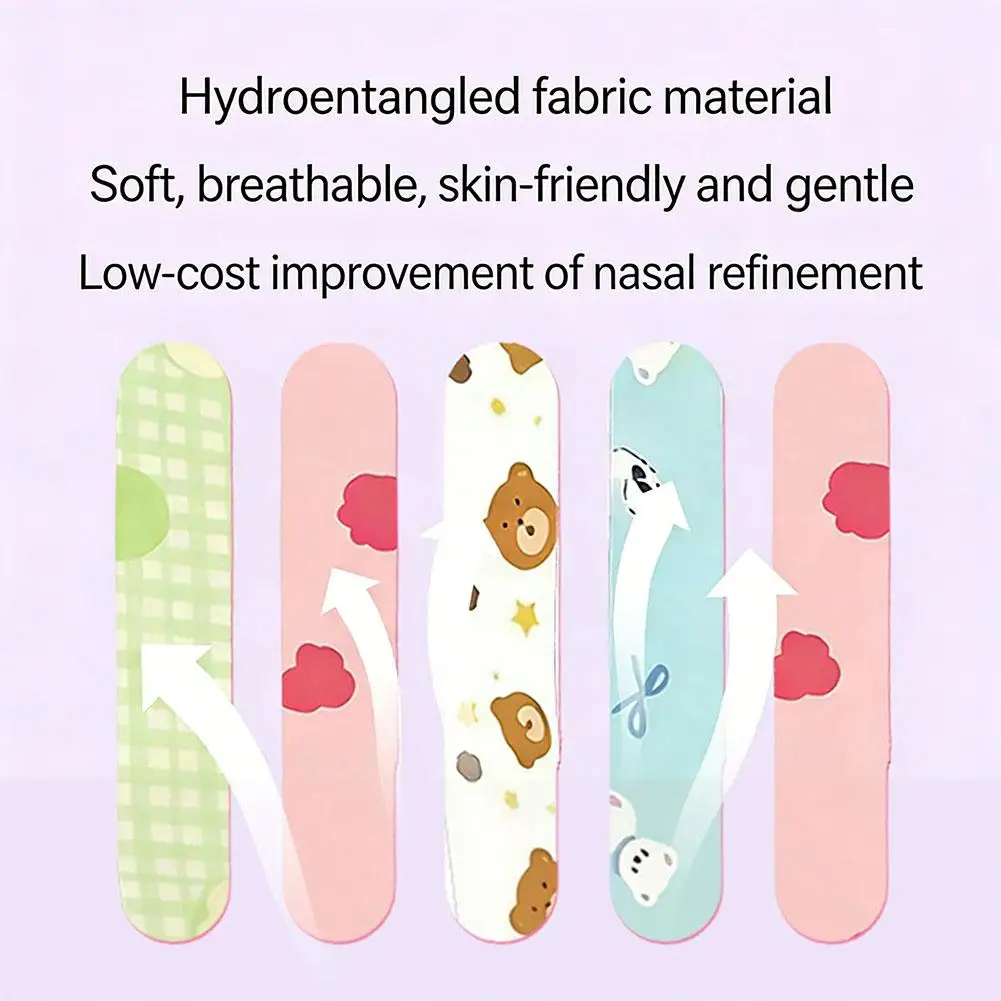 10개입 커팅 가능한 코 성형 스트립 재사용 가능한 코 리프팅 테이프 조절 가능한 코 모양 교정 스티커 DIY 뷰티 도구