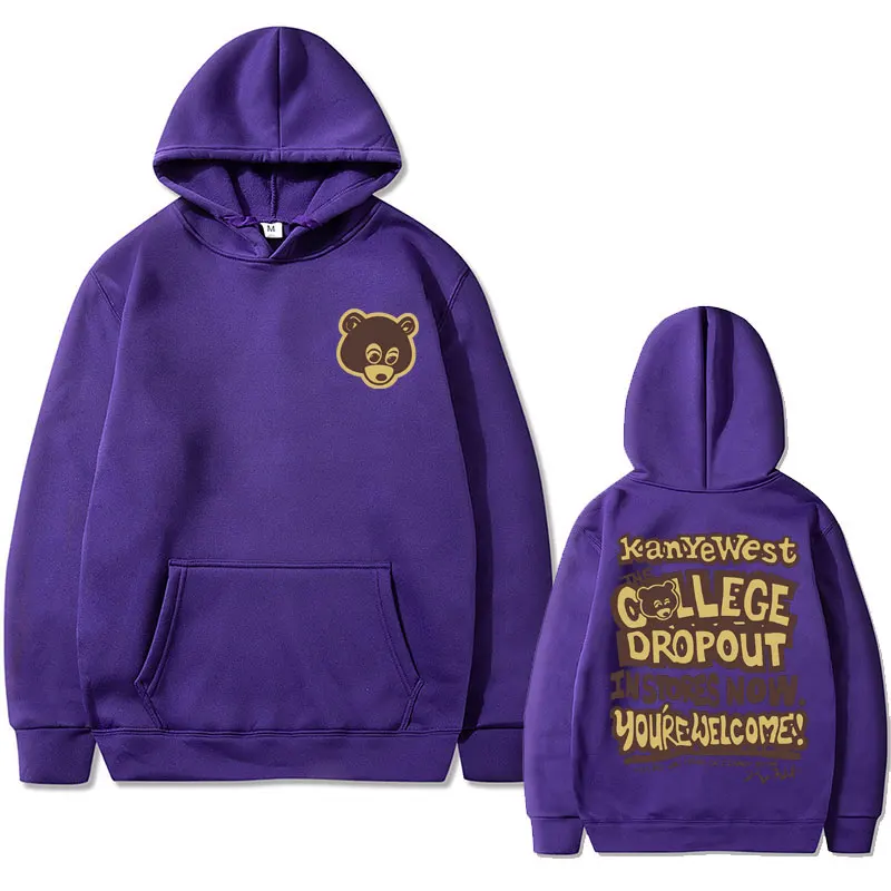 Best Famous Kanye West The College Dropout Graphics Hoodie Men Women's Hip Hop Rap Vintage Hoodies Male Casual Oversized Clothes