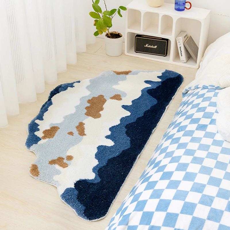 

Tufted Snowberg Bedroom Rug Fluffy Scenery Bedside Carpet Corridor Area Floor Pad Mat Doormat Aesthetic Home Room Spring Decor