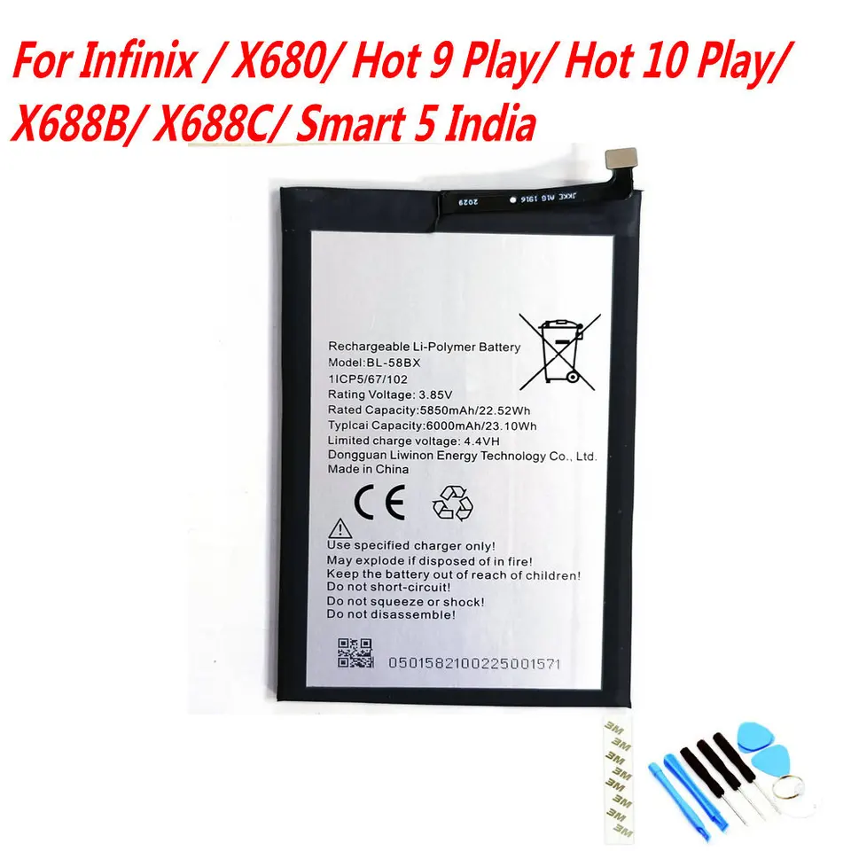 Original 6000mAh BL-58BX Battery For Infinix X680/ Hot Play