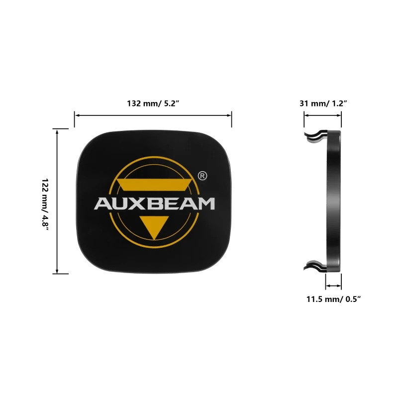 AUXBEAM 블랙 LED 포드 조명 쉴드 커버, 조명 없는 커버만 포함, 5 인치