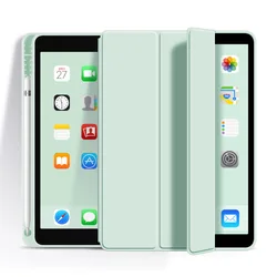 Premium iPad Case with Pencil Holder - Multifunctional and Durable for iPad 9th 10.2 (Light Green)