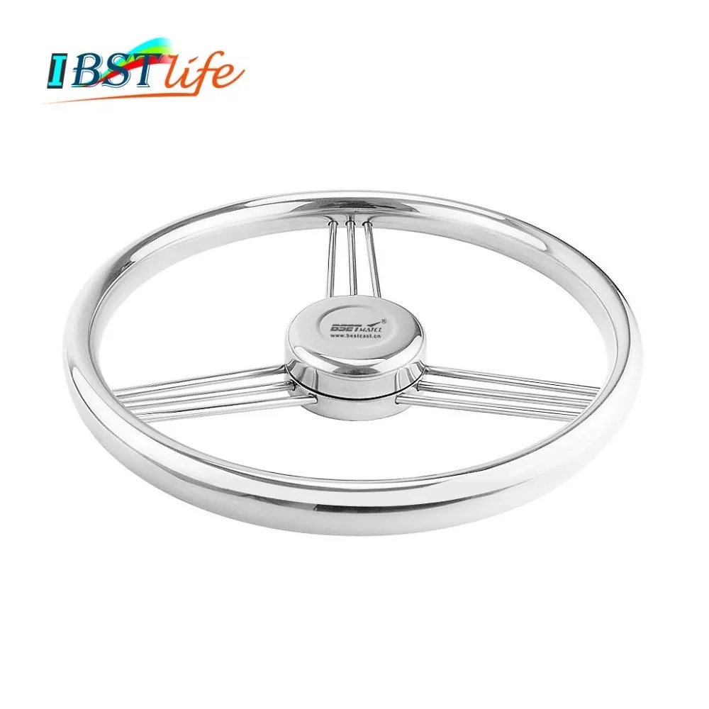 

13-1/2'' 342mm Steering Wheel Stainless Steel 304 Marine Grade 3 Spokes 15 Degree Marine Boat Yacht Accessories