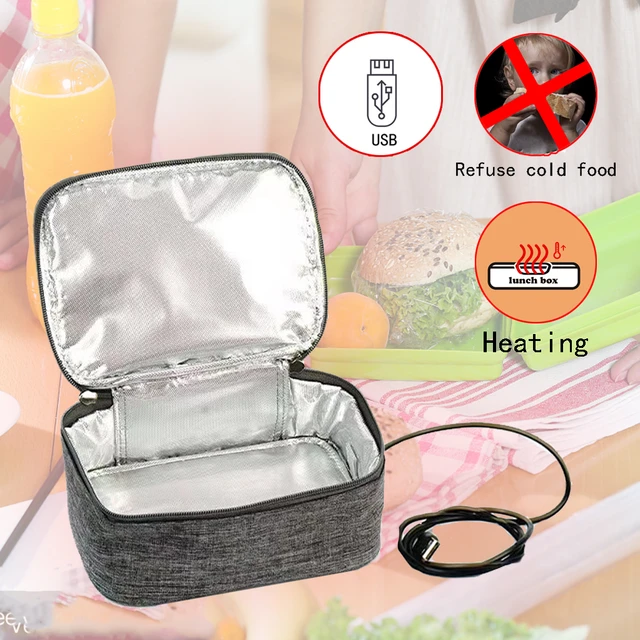 Bolsa de almuerzo con calefacción eléctrica USB, fiambrera eléctrica  impermeable para viaje en coche, Camping, calentador de alimentos,  contenedor, paquete térmico - AliExpress