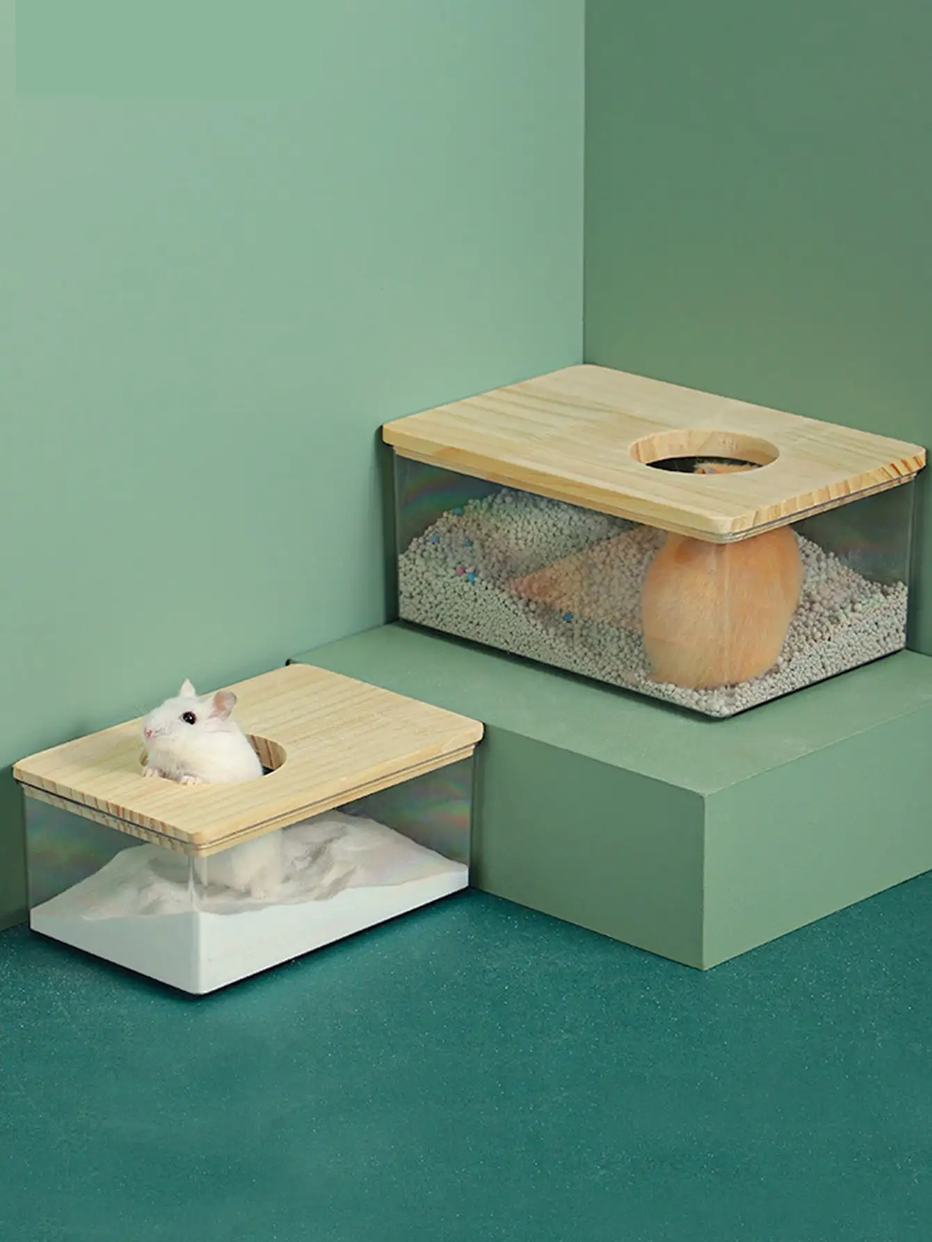 1pc Rectangular Hamster Bath Tub Bathroom Toilet Dual Purpose Bathtub