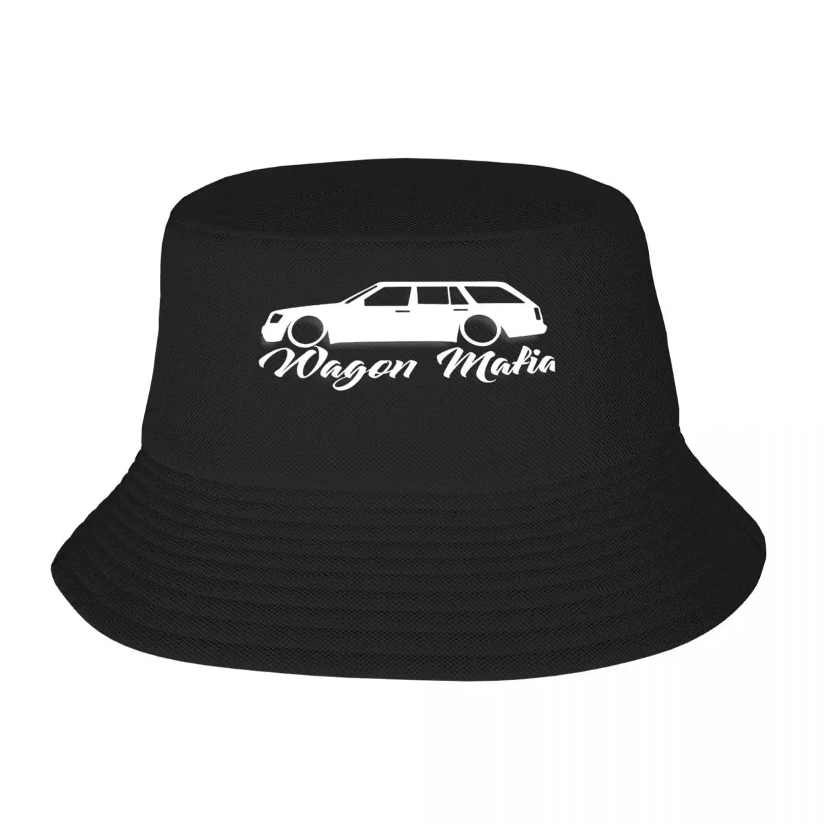 

Wagon Mafia Sticker Print Bucket Hat Double Side Reversible Bob Hats Cotton Foldable Unisex Fisherman Cap Travel Sunscreen
