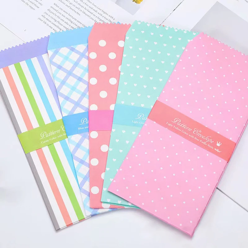 5-Pack Mixed Candy Color Envelopes Saving Cash Budget Envelopes Packaging Gift Craft DIY Money Organizer Home Office