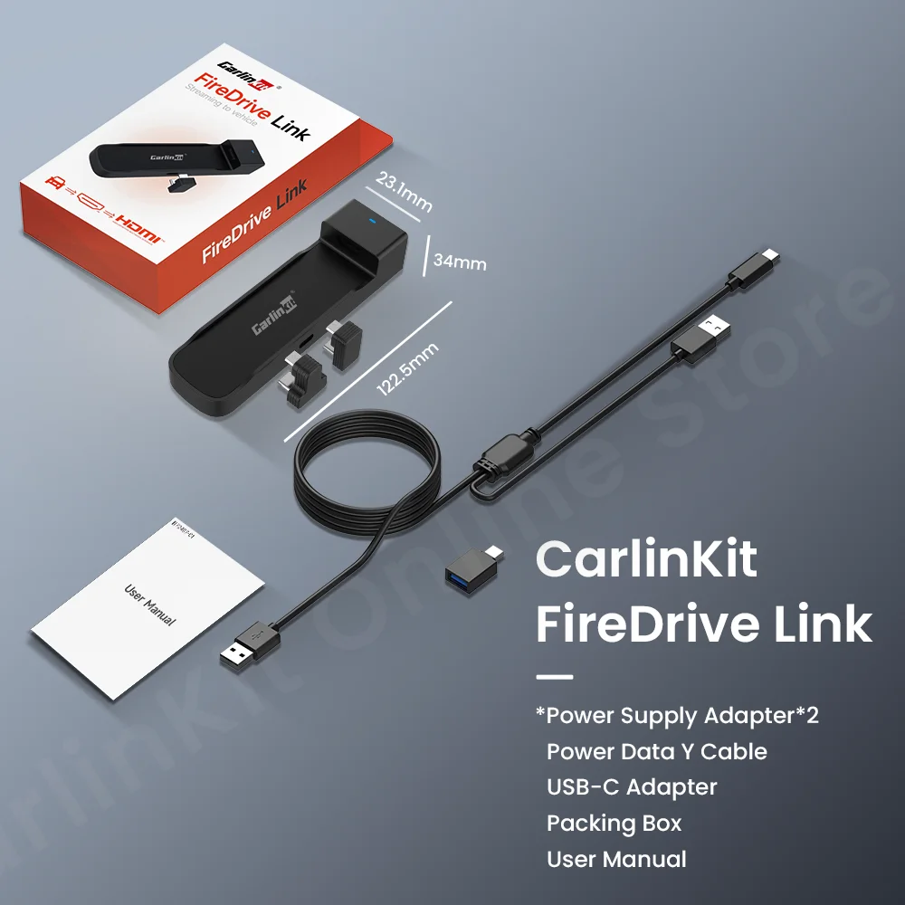 CarlinKit Firedrive リンク有線 Carplay to HDMI for Fire Tv