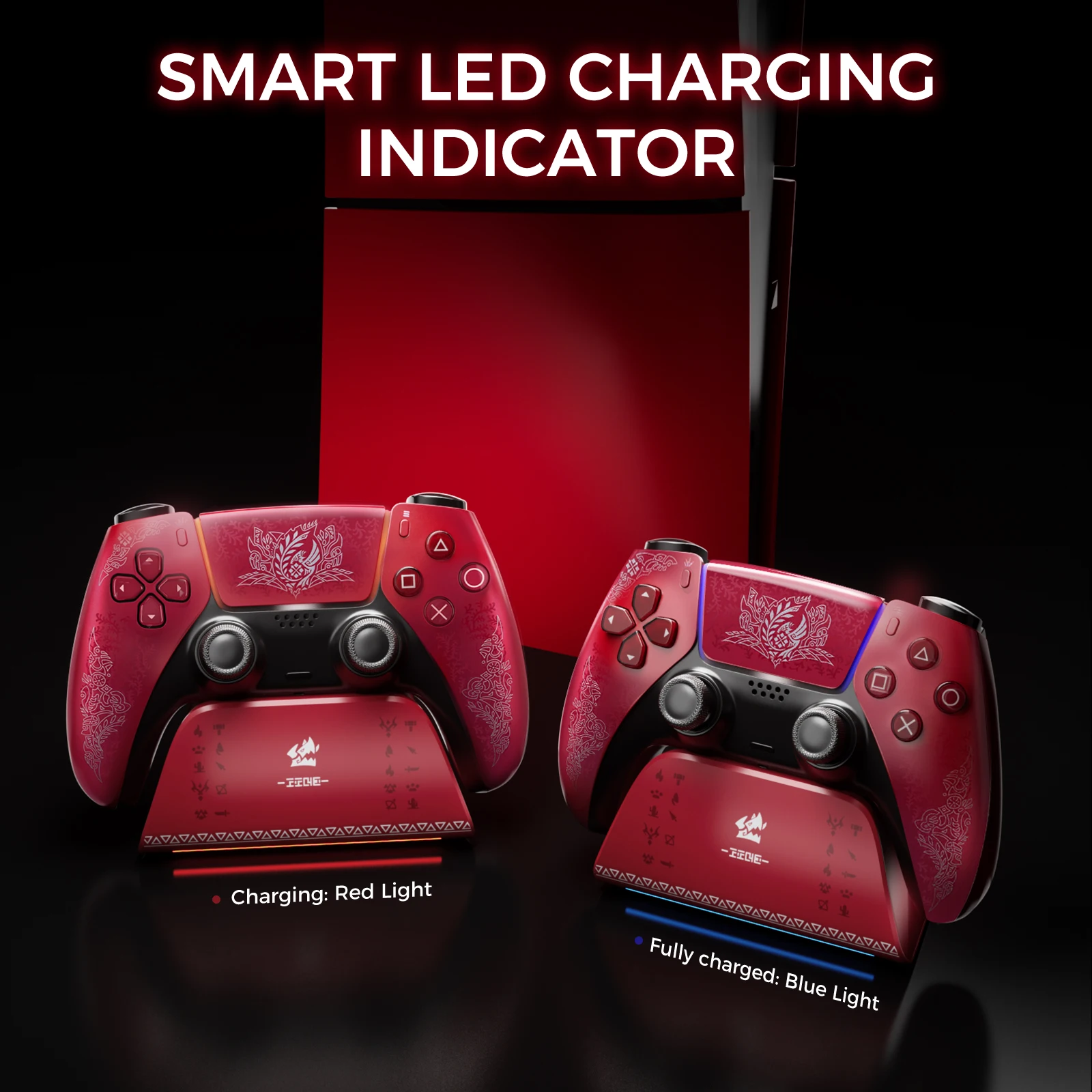 NEW IINE CHARGING STATION FOR PS5 CONTROLLER/Anti-slip Design，LED Indicator，Overcharge Protection，Fast Charging