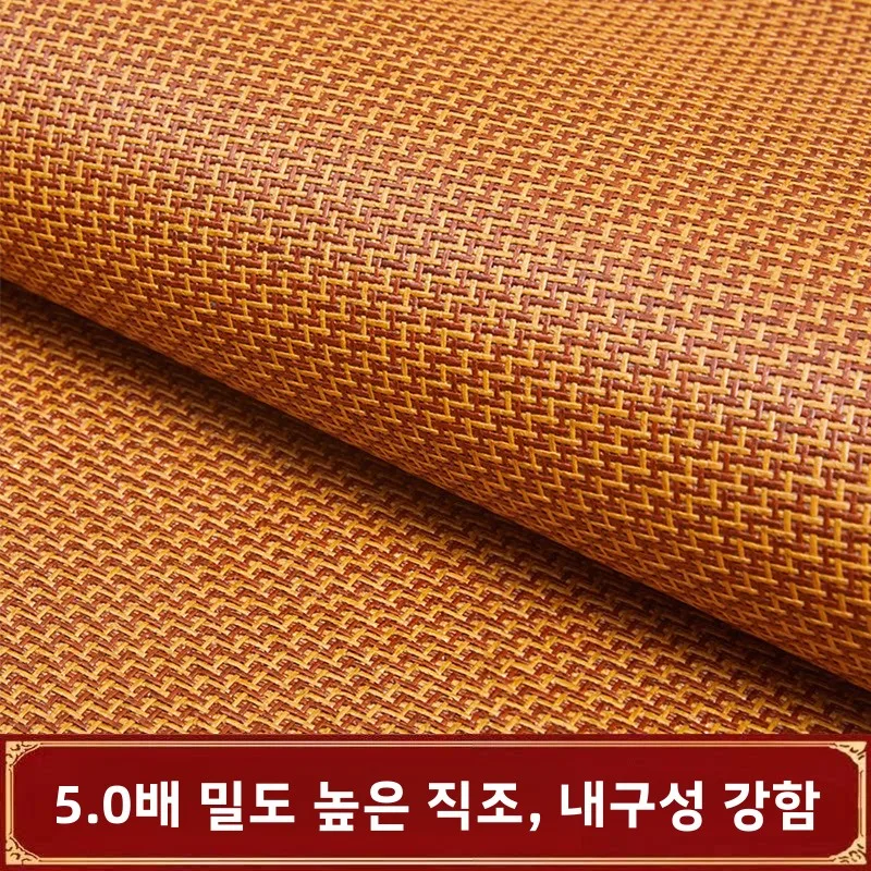 천연 순수 라탄 아이스 실크 쿨링 매트 접이식 여름용 침구 양면 매트 200cm X 180cm 중국 스타일