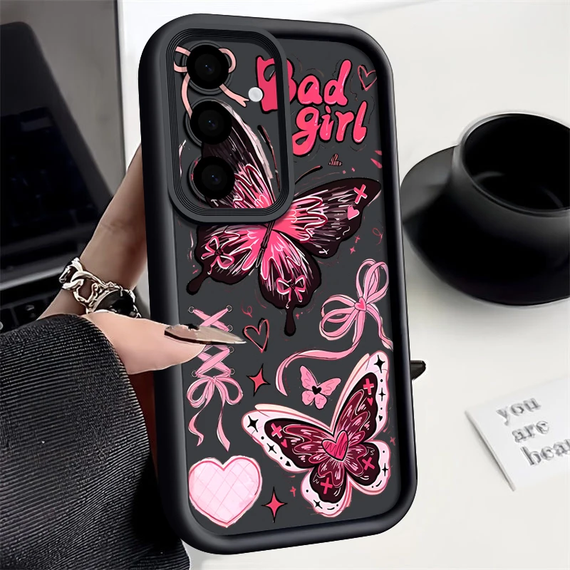 Butterfly Pink TPU Soft Phone Case with Vibrant Print Design