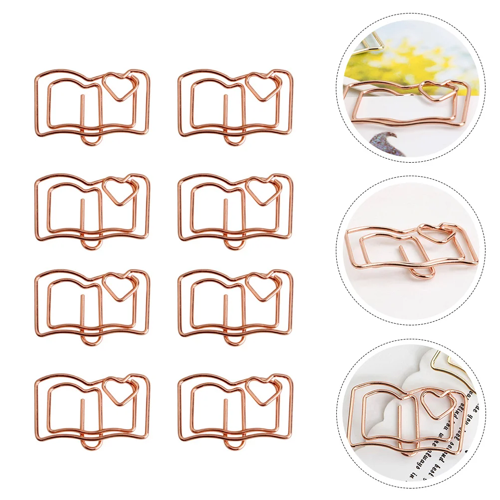 

20 Pcs Shaped Paper Clip Book Clips Ticket Holder Envelope Office Supplies Stainless Steel Note Bookmark Pin