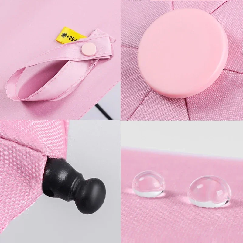 Anti-UV Enlarged Dual-purpose Sun umbrella Small Umbrella UV Sunscreen Black rubber Mini Capsule Umbrella Backpack umbrella