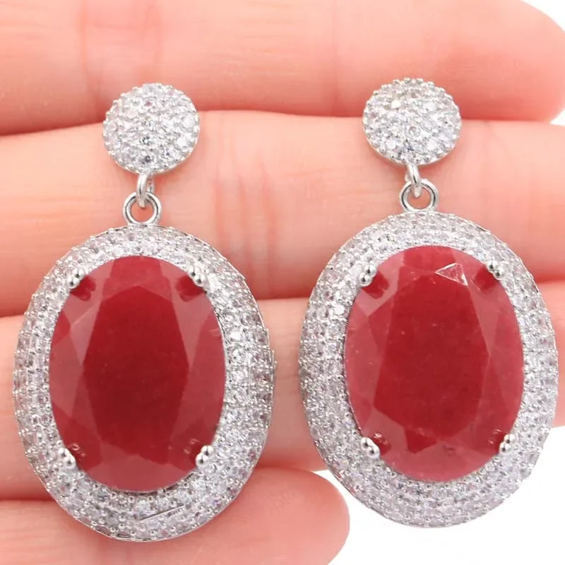 

18g 925 SOLID STERLING SILVER Earrings Charming Violet Tanzanite Citrine Mystical Topaz Emerald Red Ruby White CZ Daily Wear