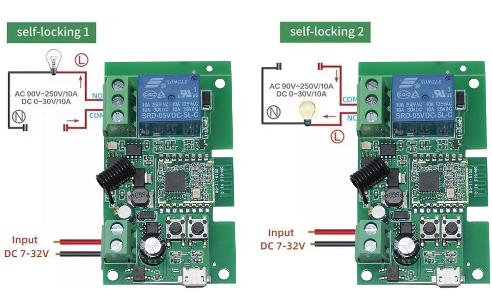 1CH Zigbee Smart Light Switch Module DC AC 7-32V 220V RF433 Receive 10A Relays Work With Alexa Google Assistant,Tuya Smart Life