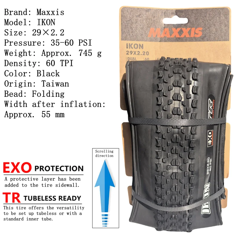 Versatile Maxxis IKON Mountain Bike Tire for All-Terrain Performance