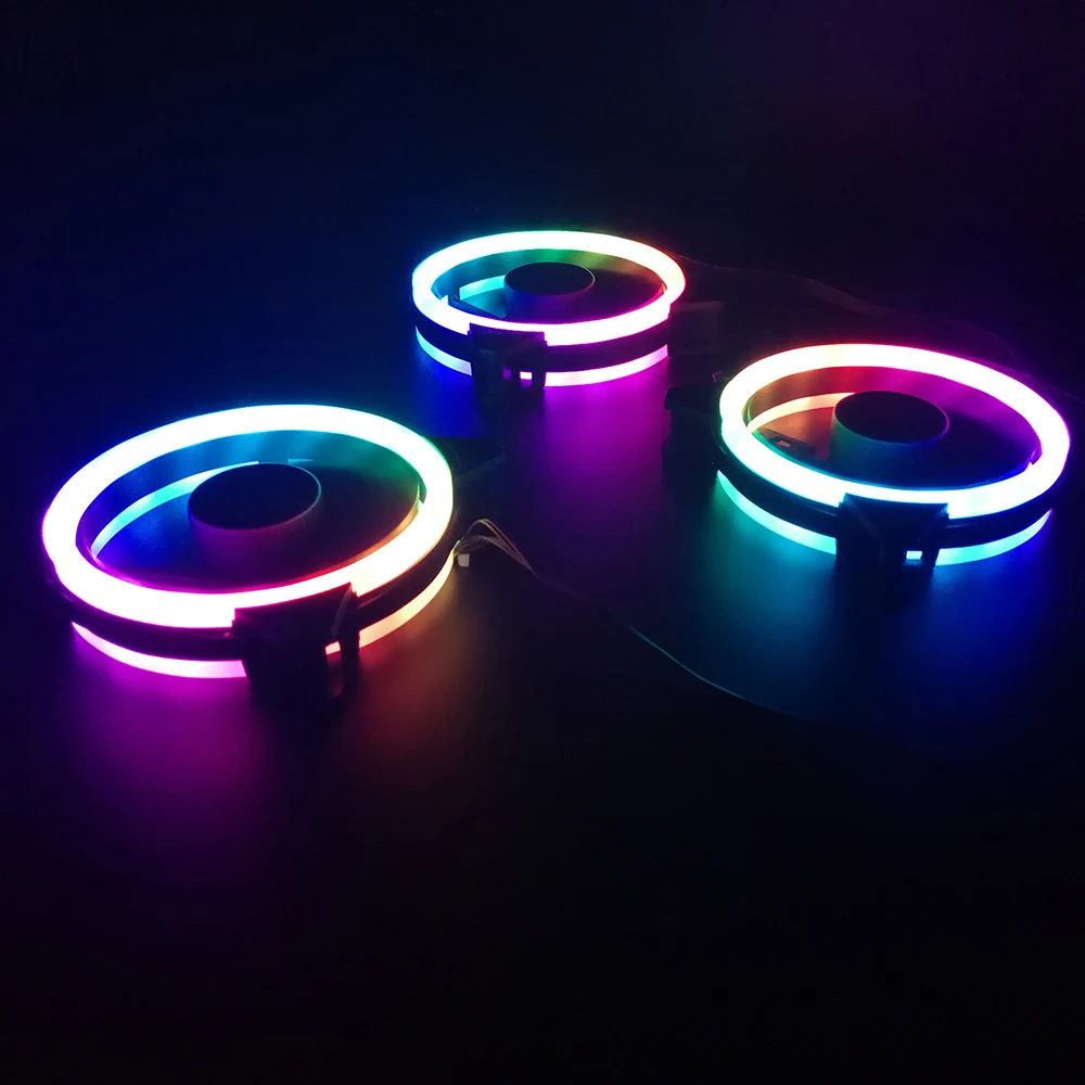 Cooling Fan Darkflash DR11PRO 120mm RGB pc gamer Adjust Speed Double halo argb Adjustable computer Case Fan