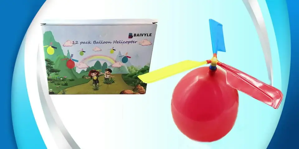 Helicóptero Con Globo De 10 Piezas Con Silbato: Juguetes Voladores Fáciles De Montar Para Exteriores, Ideales Para Cumpleaños Y Fiestas