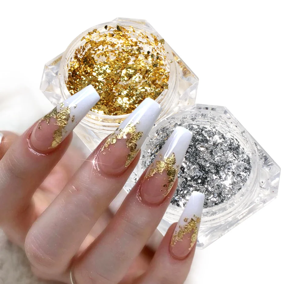 Nail decoration Flakes Glitter Aluminum Foil Sequins Chrome Powder Nails Irregular Sticker Paillettes Art Manicure Decor Accessories LACB01-08