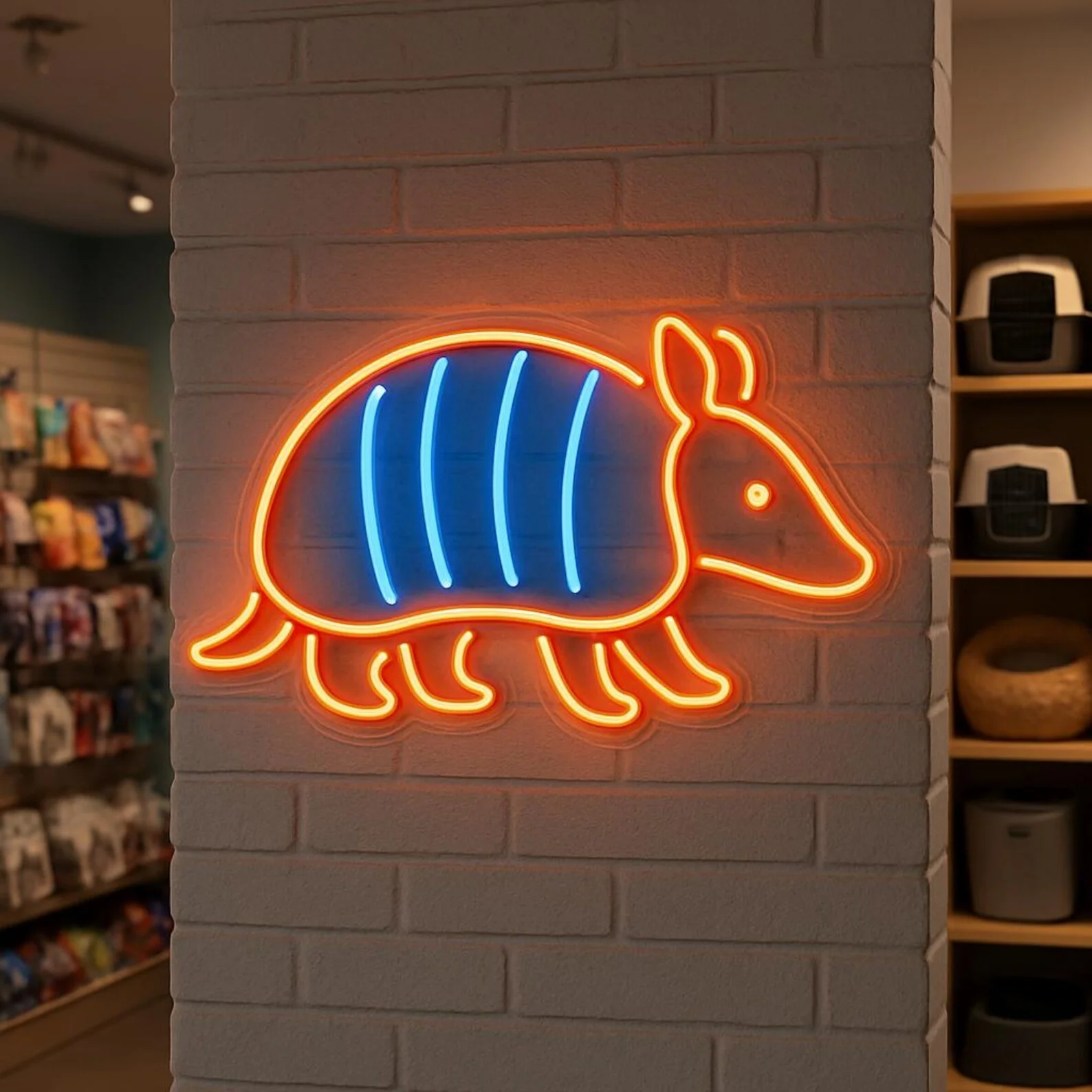 Armadillo 네온 사인, Armadillo 사인, 동물 네온 사인, 홈 장식 어린이 방 장식, 어린이를위한 선물