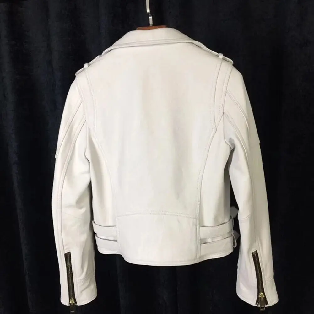 Women Slim Fit Leather Jacket Biker Jacket for Female Cropped Jacket  Real Leather Jacket Women