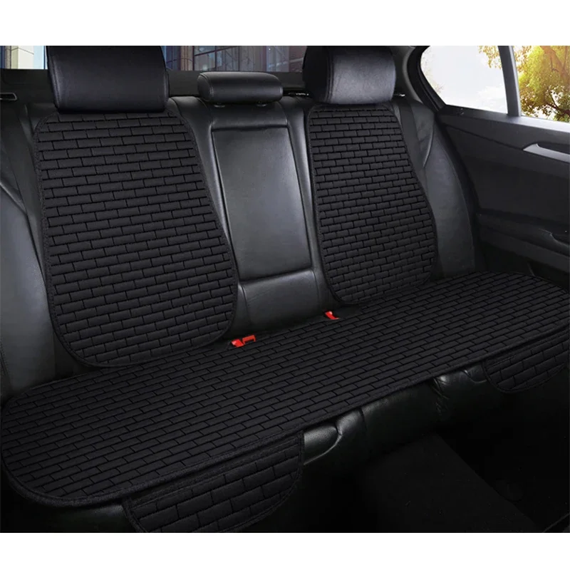 Autostoelhoezensets voor MG ZS MG4 MG5 ZS EV 2022, Stoffen Volledig Omringend Kussen Ademend Antislip Comfortabele voor-en Achterbankbeschermers ,A/Black