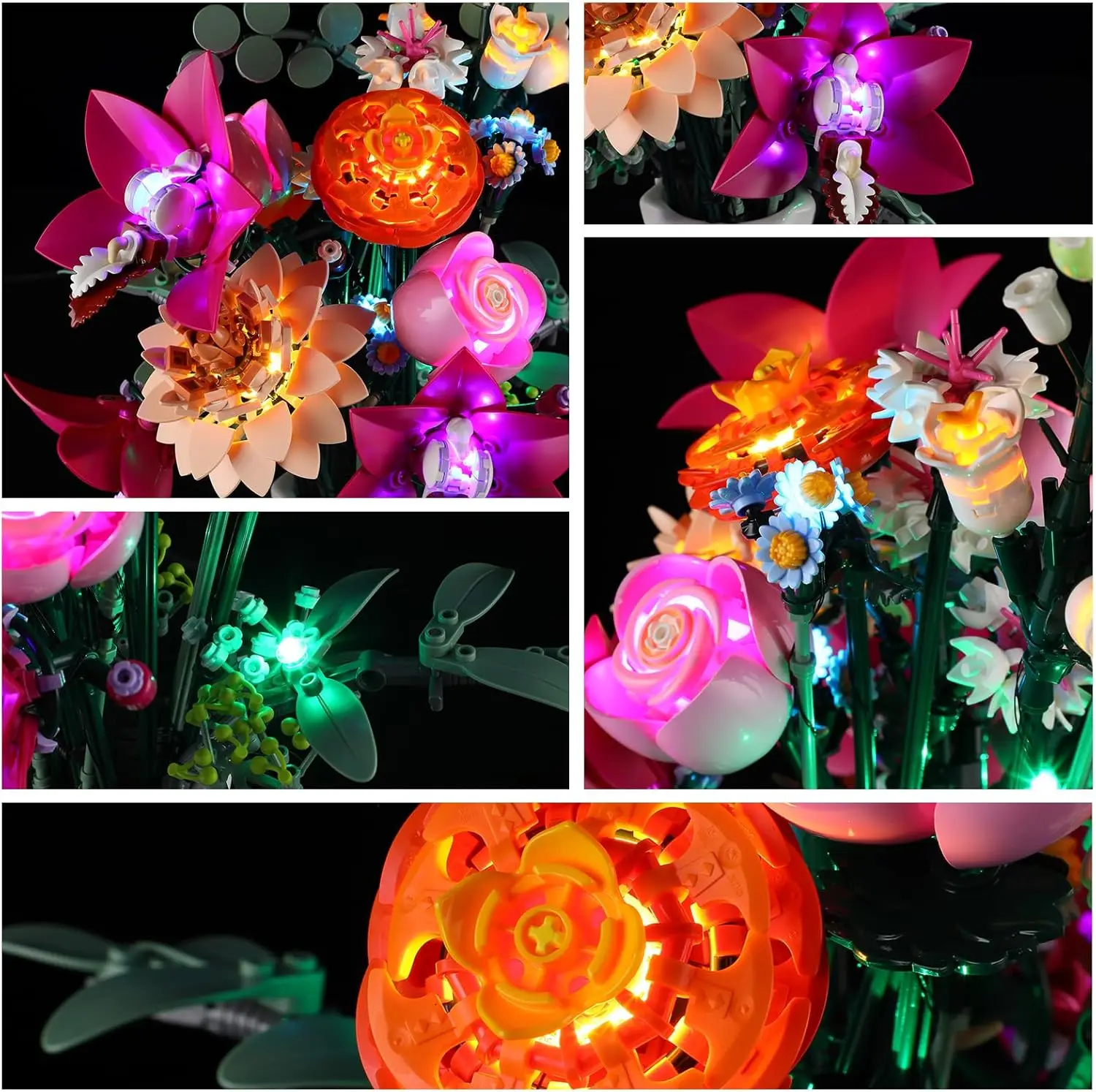 Hprosper 5V LED Light For Lego 10342 The Botanical Collection Pretty Pink Flower Bouquet Decorative Lamp (No Buildin