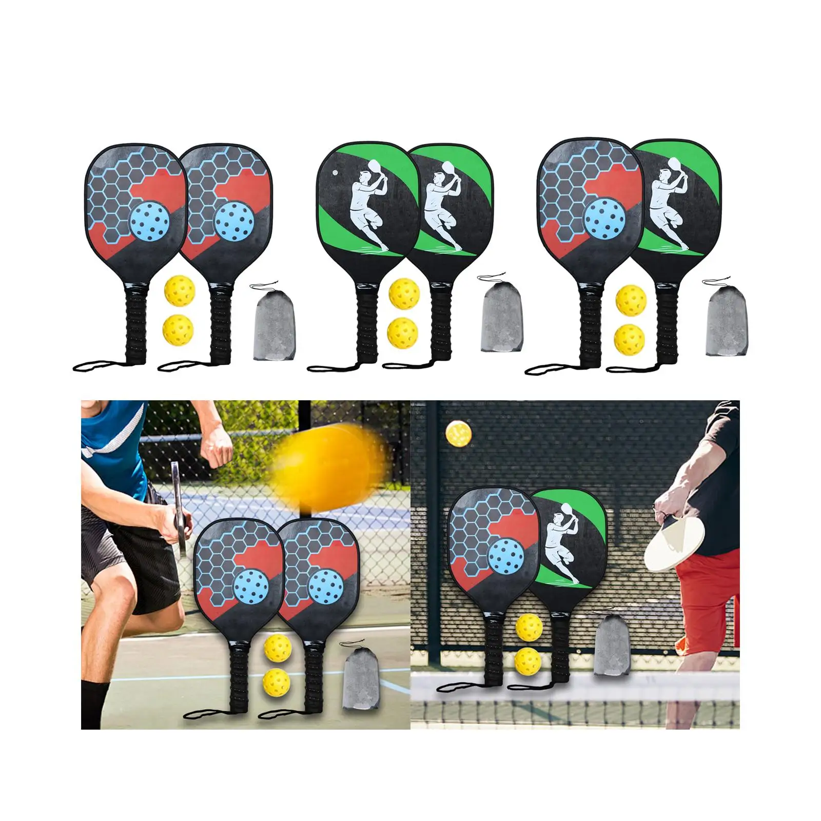 Wood Kit Two Paddles Two s Beginner Racket Anti Wear and Protection for Men Women Kids with Bag