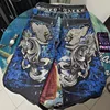 American New Blue Washed Multi-pocket Baggy Jeans Men Y2K High Street Punk Vintage Popular Couples Casual High Waist Trousers 3