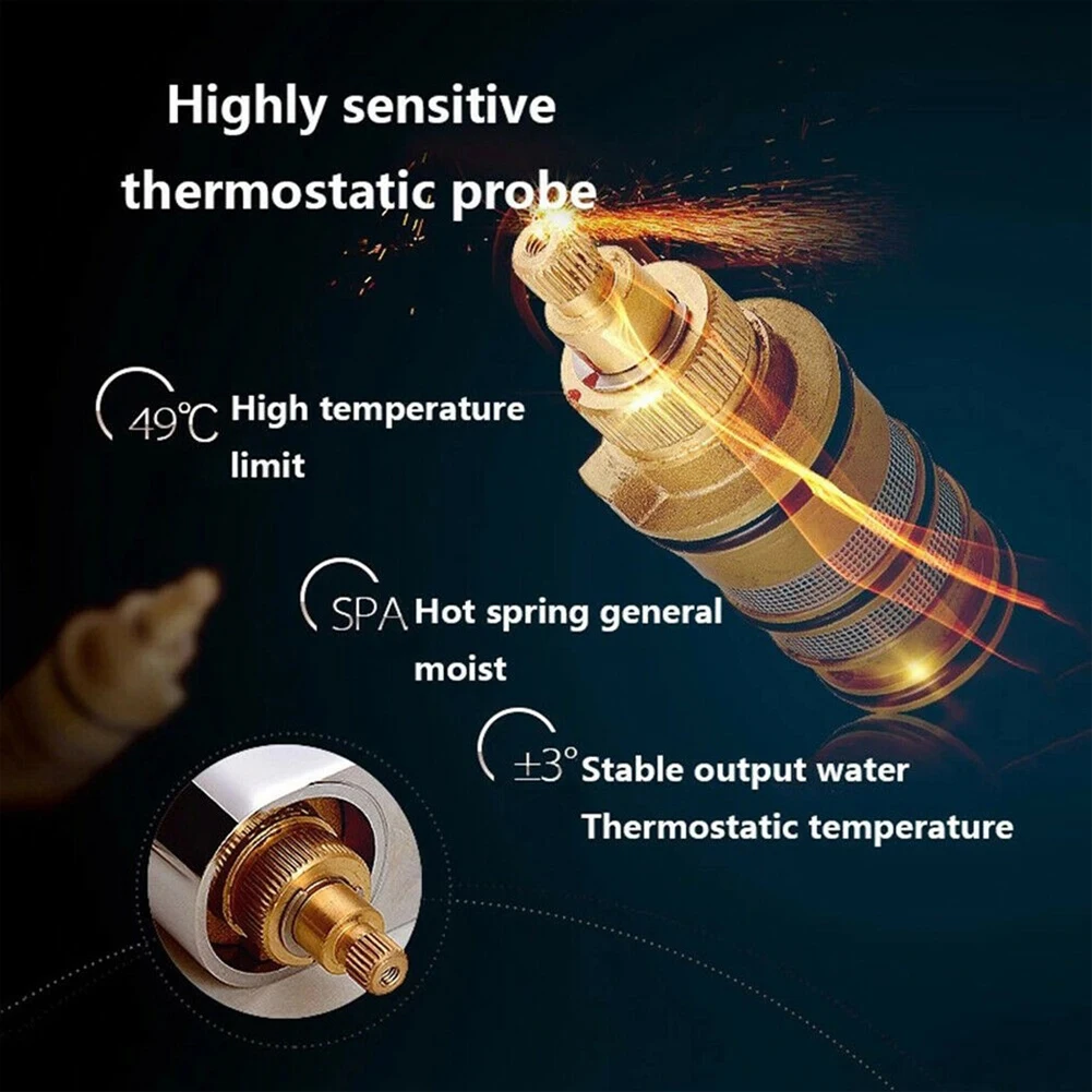 Cartucho de ducha termostático, válvula termostática de latón, carrete de grifo, temperatura de ducha de baño