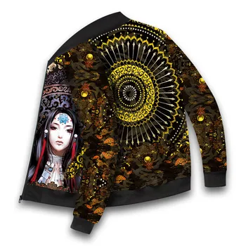 Jas 남성용 일본 스타일 재킷, 아웃웨어, 용수철 가을 봄버, 야구 칼라 재킷, 에스닉 프린트 코트, 신상