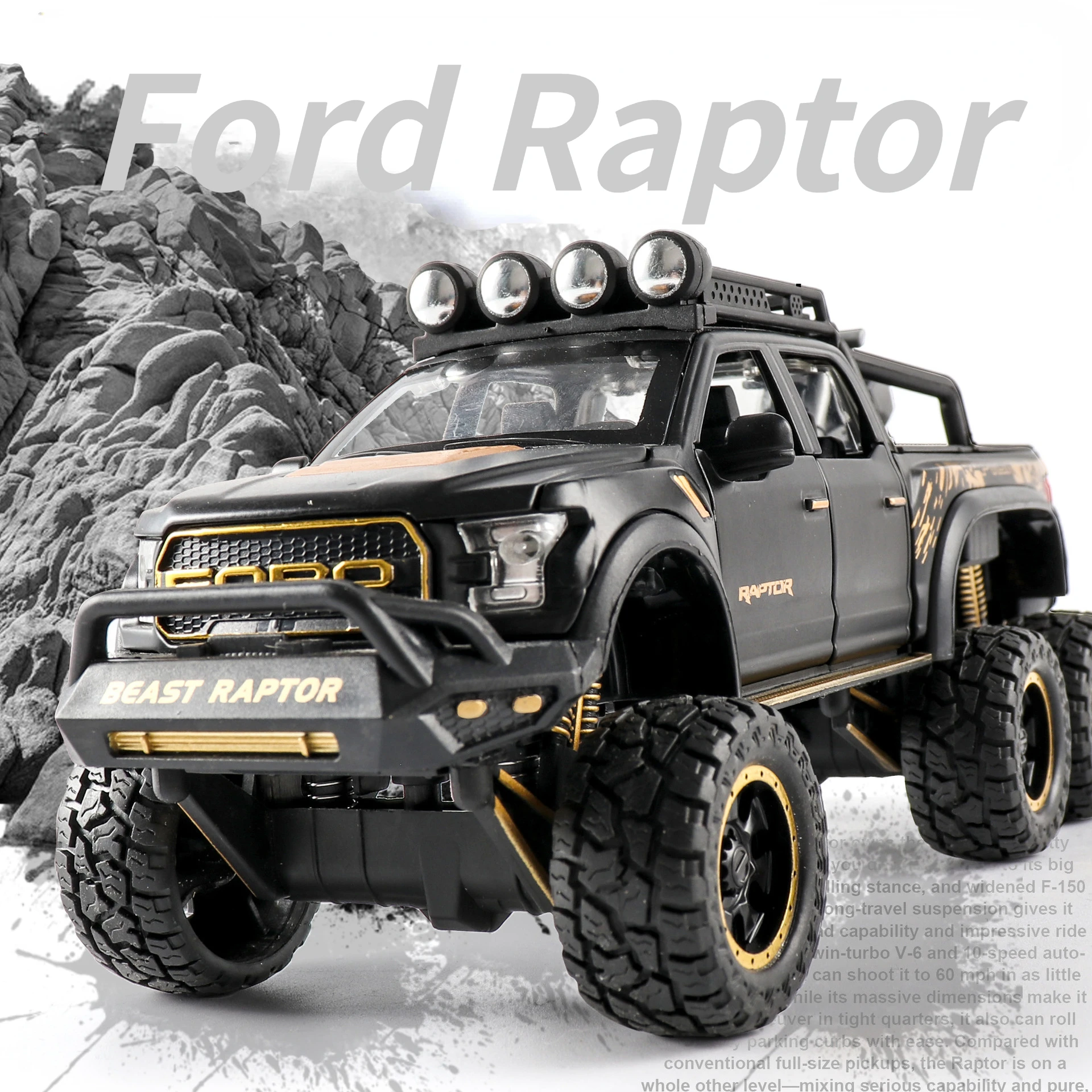 

Metal Die-cast Toys Boxed Chezhi 1:24 Ford Raptor F150 4 Doors OpenedChild Alloy Car Model Boy Gifts Toy Pull Back Car Model