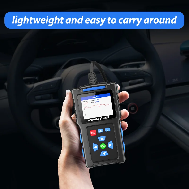 TopDiag T200 Car OBD2 Scanner Diagnostic Tool Engine Code Reader Car Voltage Tester Automotive Vehicle Fault Code Scanner OBDII 3