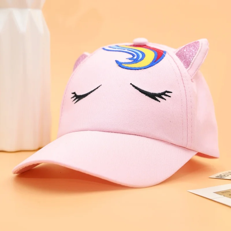 Kids Cartoon Cute Baseball Cap for Girls Baby Sun Hats Casual Hip Hop Snap back Caps Unicorn Outdoor Sport Travel Hiking Hat
