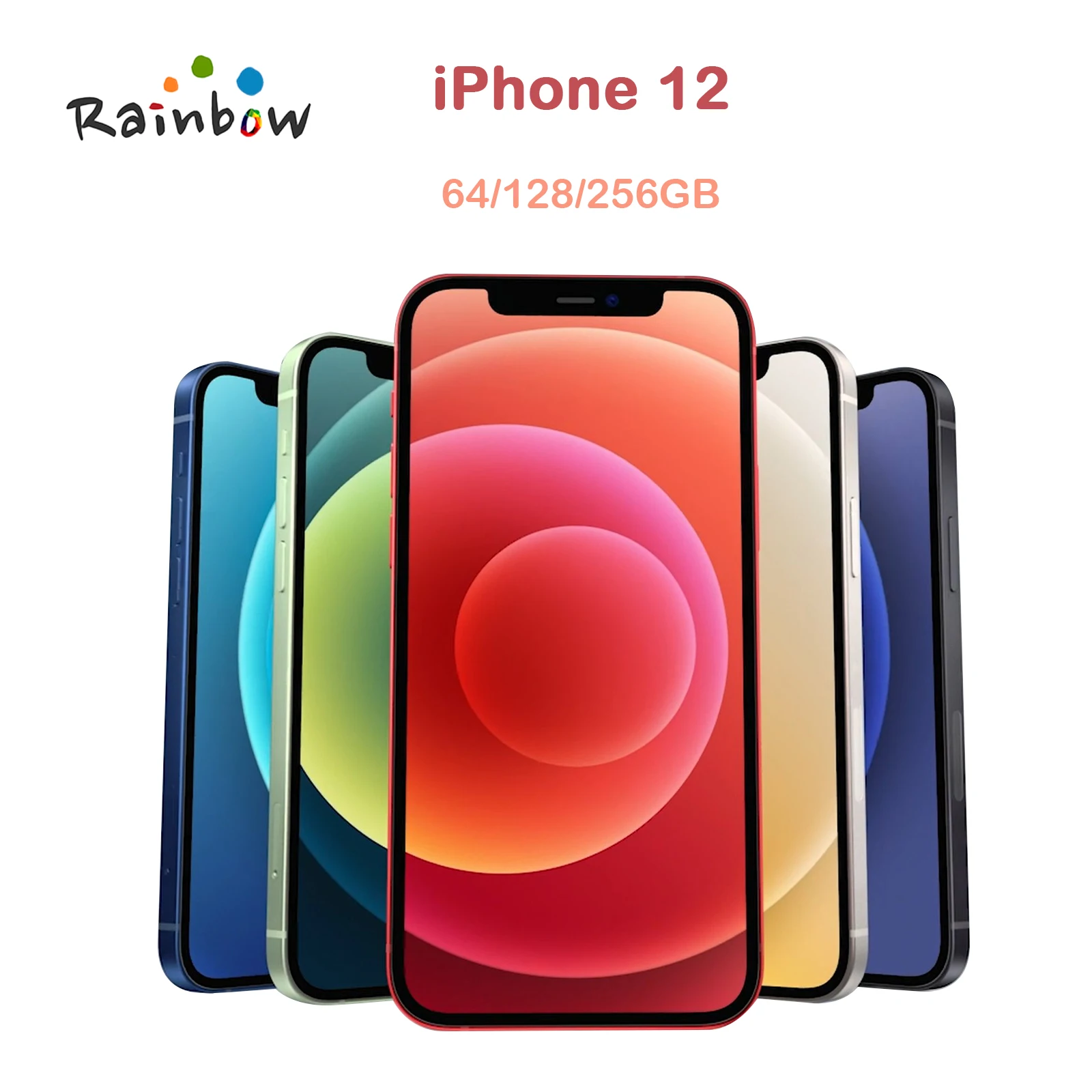 Iphone Mobile Phone Original Apple iPhone 12 5G LTE NFC Face ID 6.1'' Apple 12 IOS A14 Bionic Hexa Core Front and Back 12MP Unlocked Cellphone