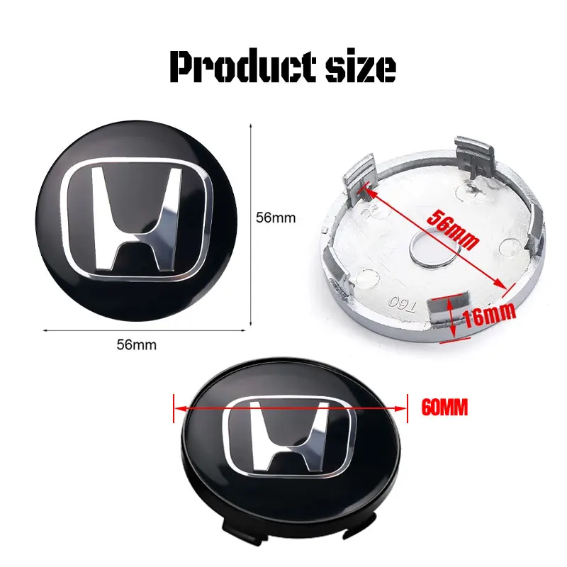Car Wheel Center Cover Hub Caps Badge Auto Accessorie 4pcs For Honda Mugen INSPIRE VTEC DOHC Modulo Vezel CITY CIVIC RR wheel hub covers wheel hub caps