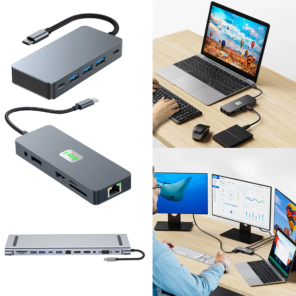 ⰡƮ ̴ SD/TF ī , Ƽ Ʈ , 4K HDMI ȣȯ VGA DP, USB 3.2, 3.0, 2.0 Ʈ, 7, 11/12  1, 3.5mm AUX