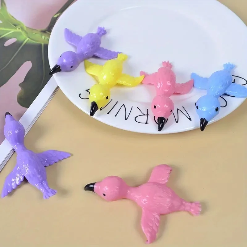 Catapult Launch Flamingo Fun and Tricky Slingshot Practice Flamingo Elastic Flying Finger Birds Sticky Toys Decompression flying toy stress relief toys childrens toys sticky toys