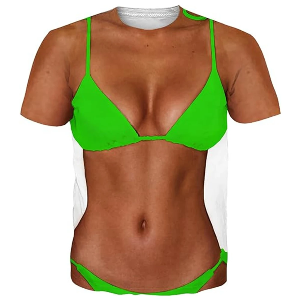 

Mens Fake Muscle Body 3D Print T-shirt Blouse Muscle Activewear Pullover Top