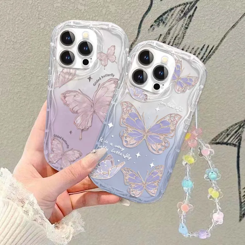 Elegant Butterfly Chain Phone Case Cover