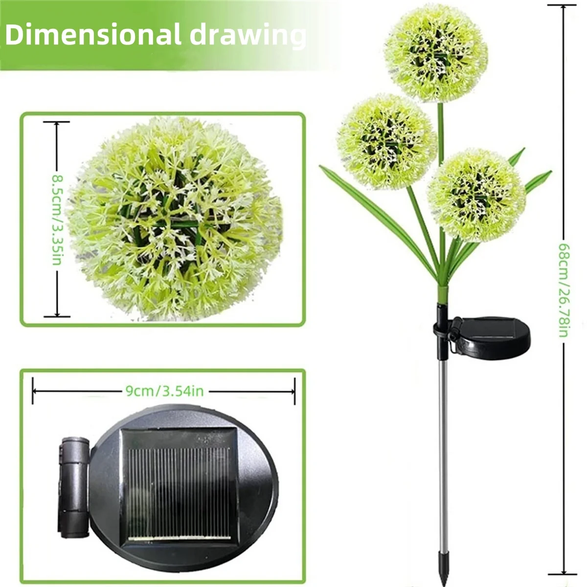 Solar Outdoor Lawn Light Dandelion Courtyard Landscape Decoration Path Light Outdoor Waterproof Sunlight Powered 5