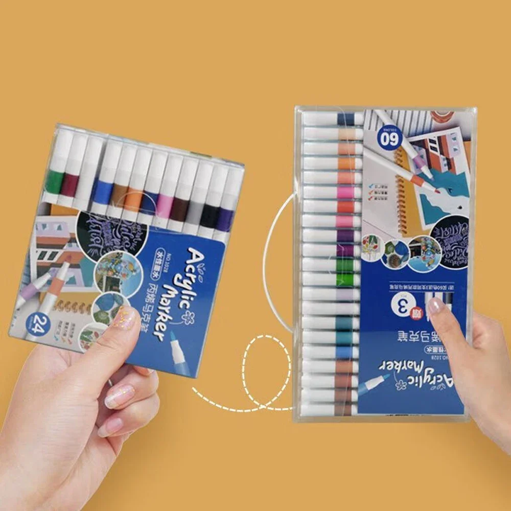 12-60 أفضل الألوان الاكريليك قلم تحديد الطلاء الكت...