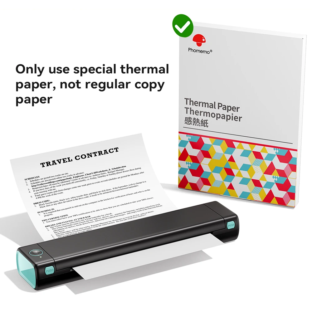 Phomemo M08F Portable A4 Paper Printer Tattoo Printer Thermal Paper Maker Mini Wireless Bluetooth Printer Compatible Phone&PC - Image 3
