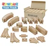 50PCS Wooden Railway Tracks Set Beech Wooden Train Tracks fit for All Brand Wood Tracks Educational Toys for Children 2