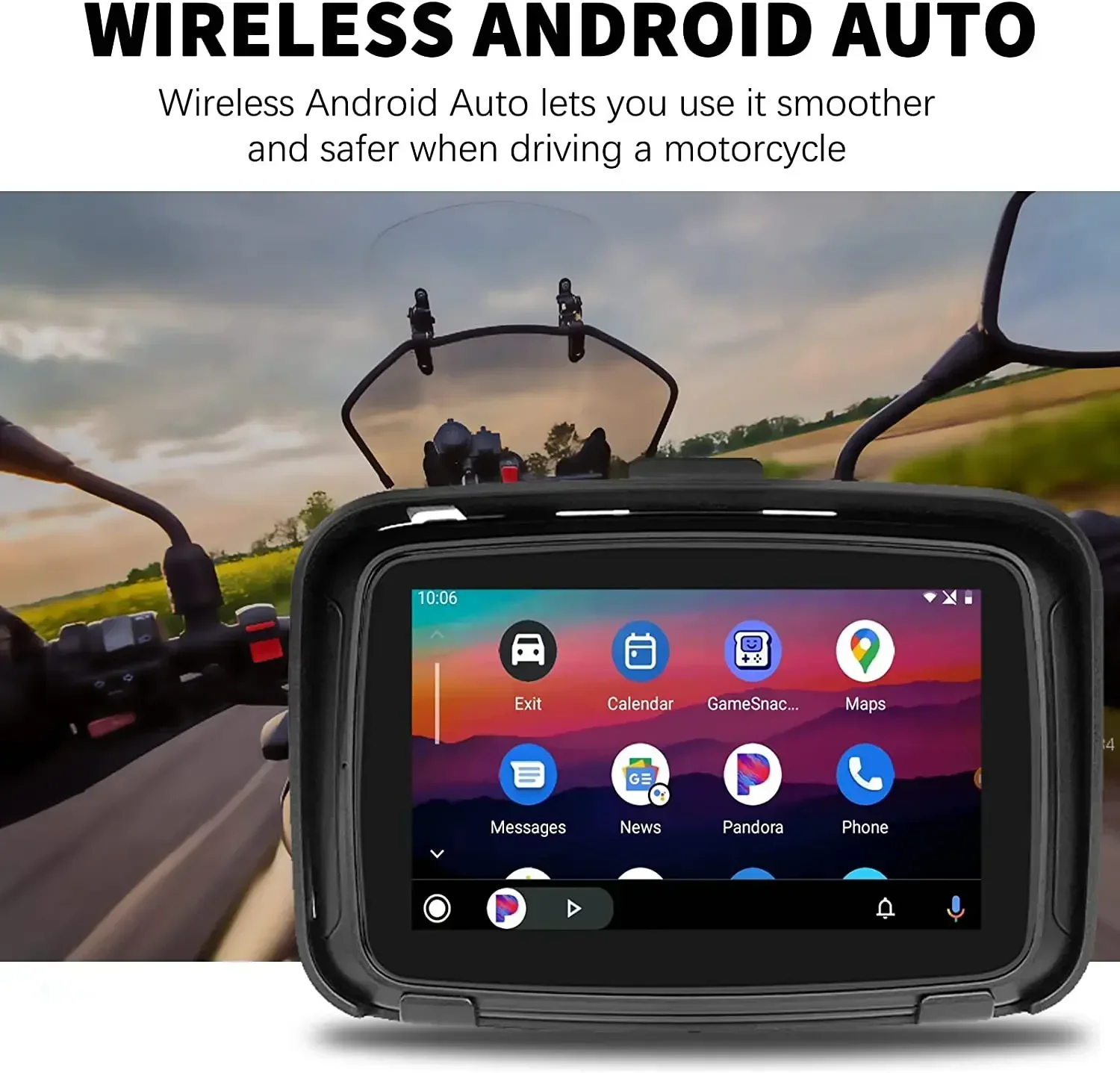 Display Motor Wireless CarPlay Monitor Android Auto Screen AirPlay AutoLink USB Music BT WIFI GPS Navigation Motorcycle CarPlay