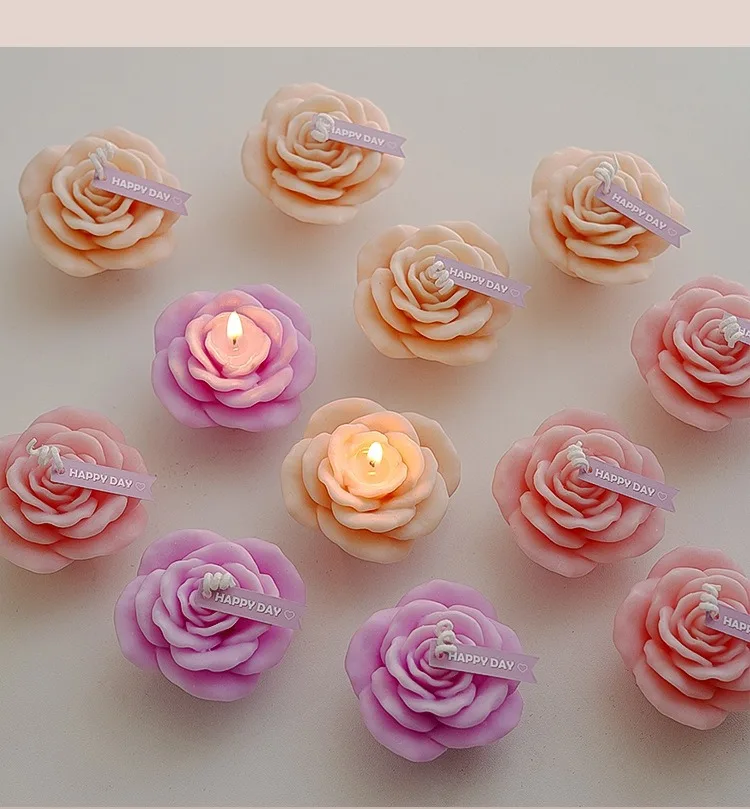 Handgemachte Rosenkerze, Duftkerze, Aromatherapie, Sojawachs, Kerze, Hochzeit, Geburtstag, Kerzen, Party, Heimdekoration, Foto-Requisiten – Detail 21