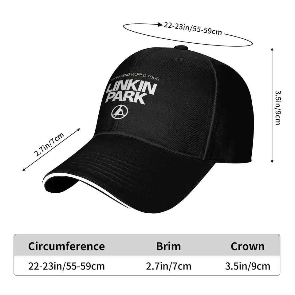 ミュージシャン LINKIN PARK WORLD TOUR HAT Men Women Linkin Park Band Logo World Tour 2025 Printed Hats