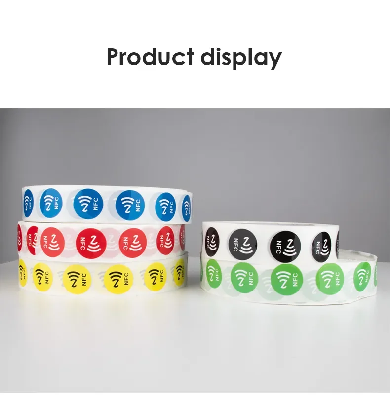 6pcs NFC Ntag213 144 Bytes Wet Tag Stickers 13.56MHz ISO14443A Ntag 213 Chip RFID Adhesive Tag Label For NFC Phone 6 Colors